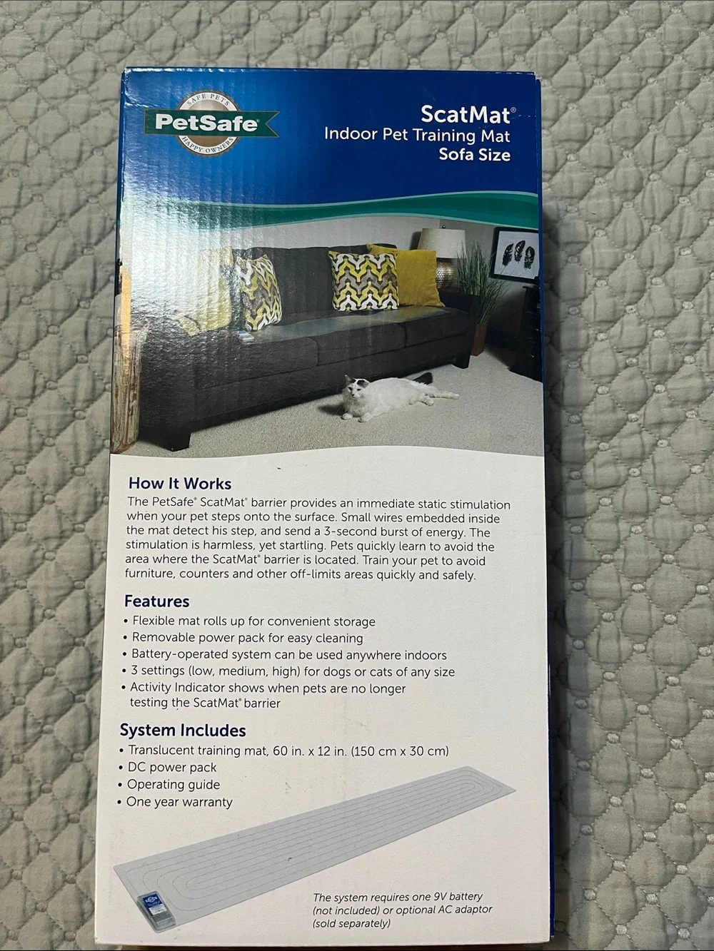 PetSafe ScatMat Indoor Pet Training Mat - Blue and White Packaging